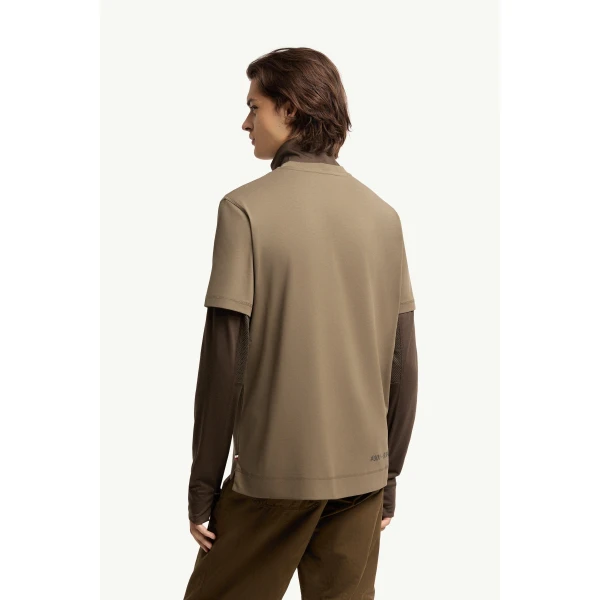 Moncler Coordinates Logo Cotton T-Shirt in Olive Green, view 5 | Men's T-shirts | Coveti
