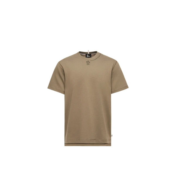 Moncler Coordinates Logo Cotton T-Shirt in Olive Green | Men's T-shirts | Coveti