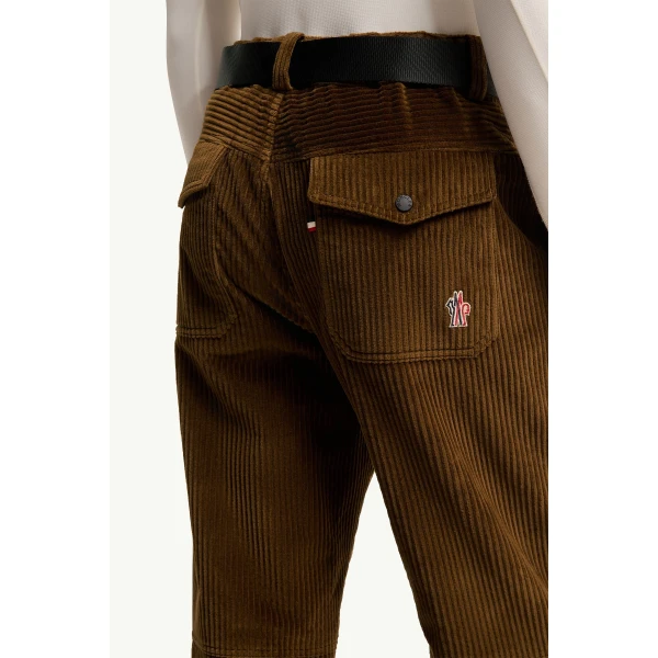 Moncler Corduroy Jogging Trousers in Brown, view 6 | Men's Trousers | Coveti