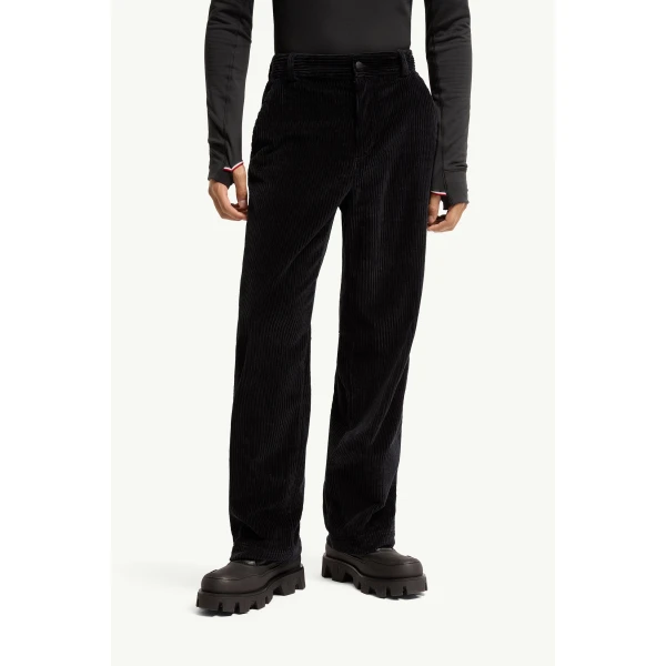 Moncler Corduroy Jogging Trousers in Navy Blue, view 4 | Men's Trousers | Coveti
