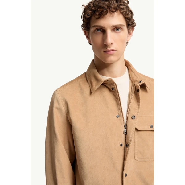 Moncler Corduroy Shirt Jacket in Beige, view 6 | Men's Jackets | Coveti