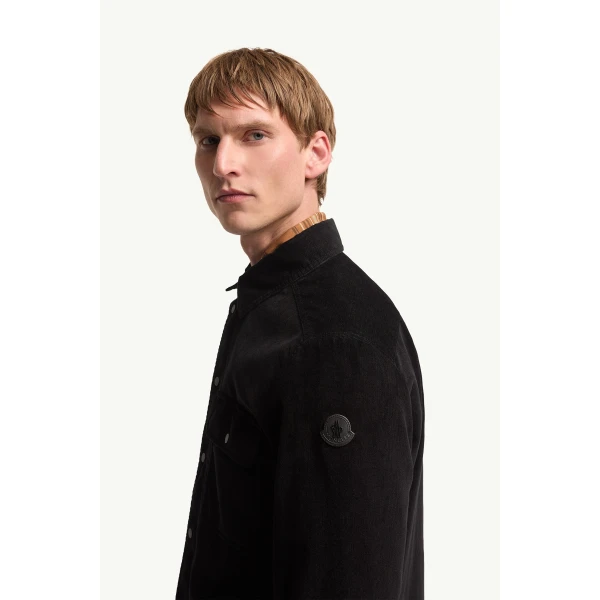Moncler Corduroy Shirt Jacket in Black, view 3 | Men's Jackets | Coveti