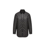 Moncler Corduroy-Trimmed Padded Shirt Jacket in Black | Women's Puffer Jackets | Coveti