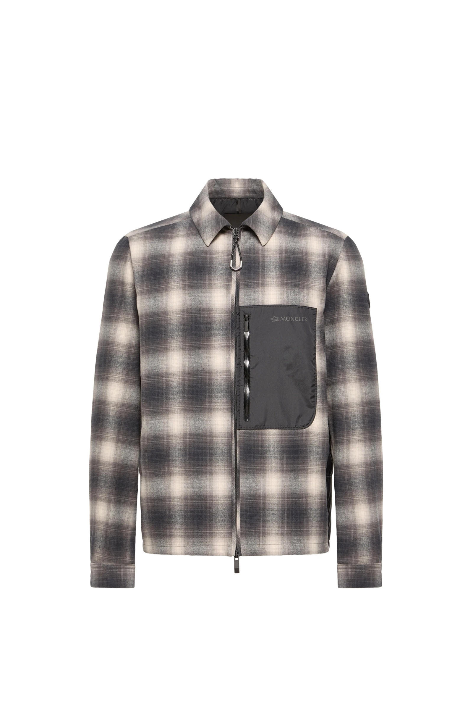 Moncler Cornisello Cotton Down Shirt Jacket in Black & White Moncler Cornisello Cotton Down Shirt Jacket in Black & White | Men's Jackets | Coveti