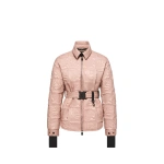 Moncler Crevoux Leaf-Quilted Down Shirt Jacket in Pink | Women's Puffer Jackets | Coveti