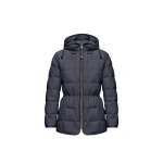 Moncler Cygnet Hooded Short Down Jacket in Navy Blue | Women's Puffer Jackets | Coveti