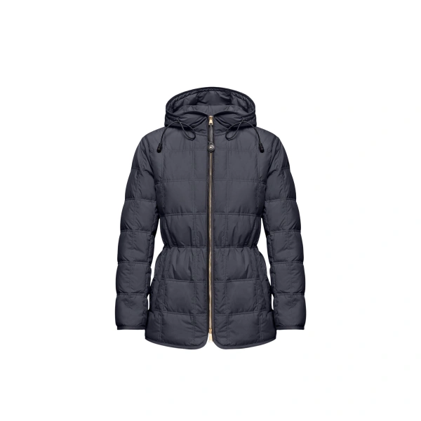 Cygnet Hooded Short Down Jacket in Navy Blue