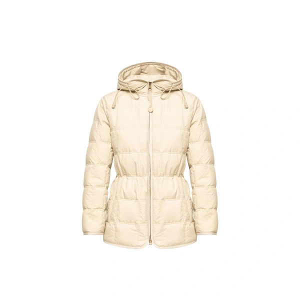 Cygnet Hooded Short Down Jacket in White Ivory