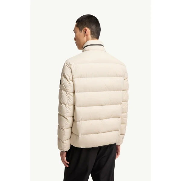 Moncler Dalalven Short Down Jacket in White Ivory, view 5 | Men's Jackets | Coveti