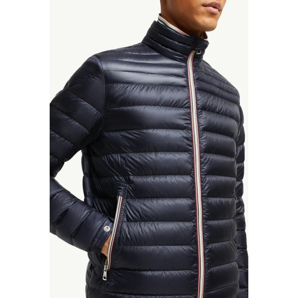 Moncler Daniel Short Down Jacket in Night Blue, view 6 | Men's Jackets | Coveti