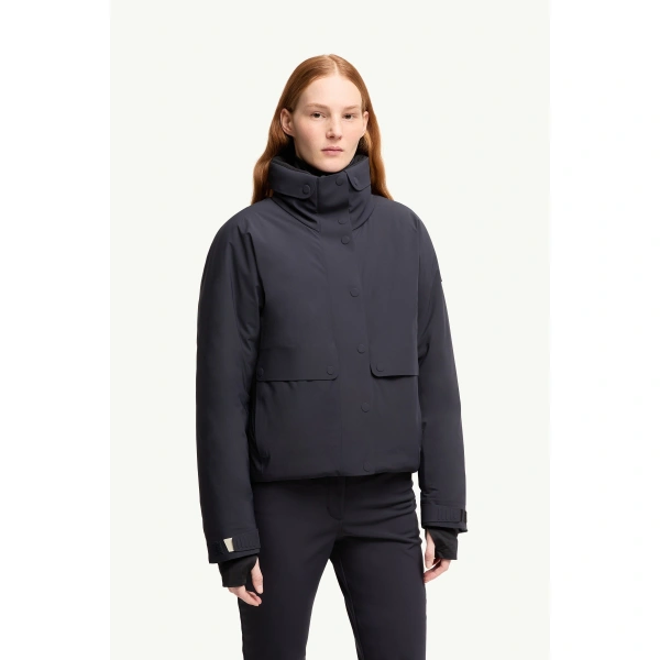 Moncler Danses Insulated Ski Jacket in Navy Blue, view 4 | Women's Ski Jackets | Coveti