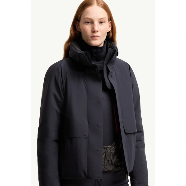 Moncler Danses Insulated Ski Jacket in Navy Blue, view 6 | Women's Ski Jackets | Coveti