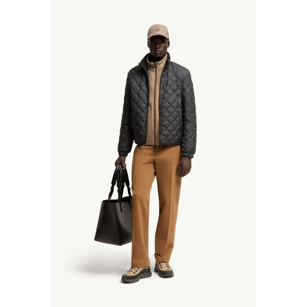 Moncler Delviane Reversible Diamond-Quilted Down Jacket in Black, view 2 | Men's Jackets | Coveti