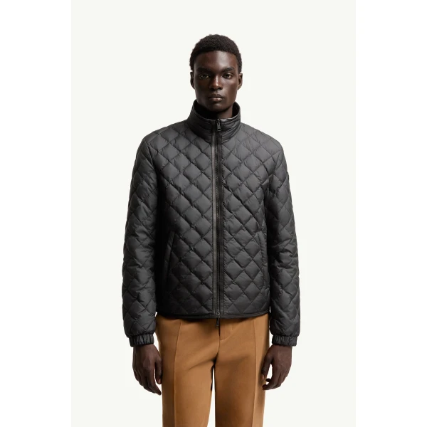 Moncler Delviane Reversible Diamond-Quilted Down Jacket in Black, view 4 | Men's Jackets | Coveti