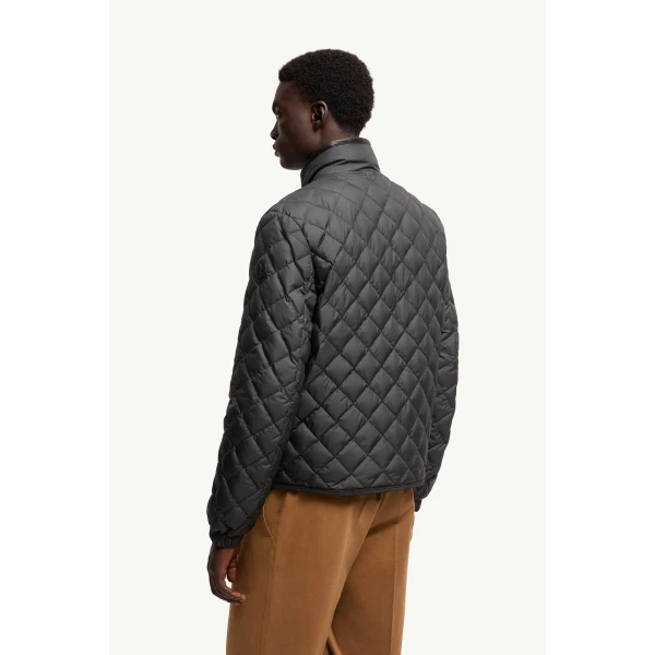 Moncler Delviane Reversible Diamond-Quilted Down Jacket in Black, view 5 | Men's Jackets | Coveti