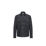 Moncler Denim Long Sleeve Shirt Jacket in Denim Blue | Men's Jackets | Coveti