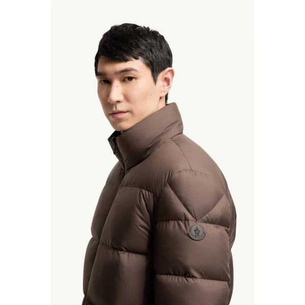 Moncler Didessa Hodded Short Parka Jacket in Navy Blue, view 3 | Men's Coats | Coveti