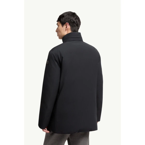 Moncler Didessa Hodded Short Parka Jacket in Navy Blue, view 5 | Men's Coats | Coveti