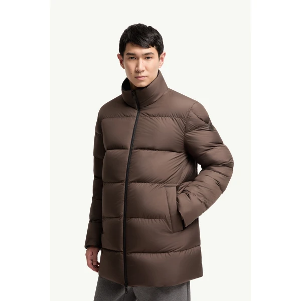 Moncler Didessa Hodded Short Parka Jacket in Navy Blue, view 6 | Men's Coats | Coveti