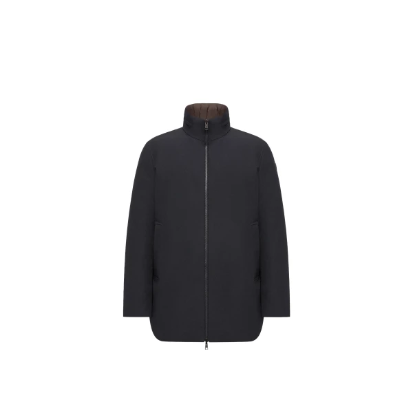 Didessa Hodded Short Parka Jacket in Navy Blue