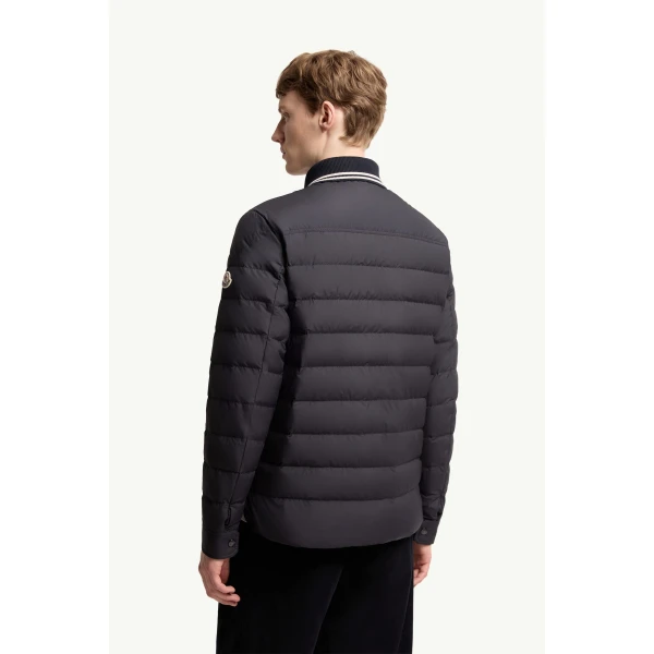 Moncler Dorvath Down Shirt Jacket in Navy Blue, view 5 | Men's Jackets | Coveti