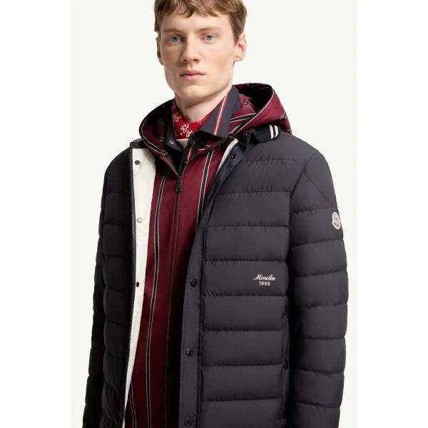 Moncler Dorvath Down Shirt Jacket in Navy Blue, view 6 | Men's Jackets | Coveti