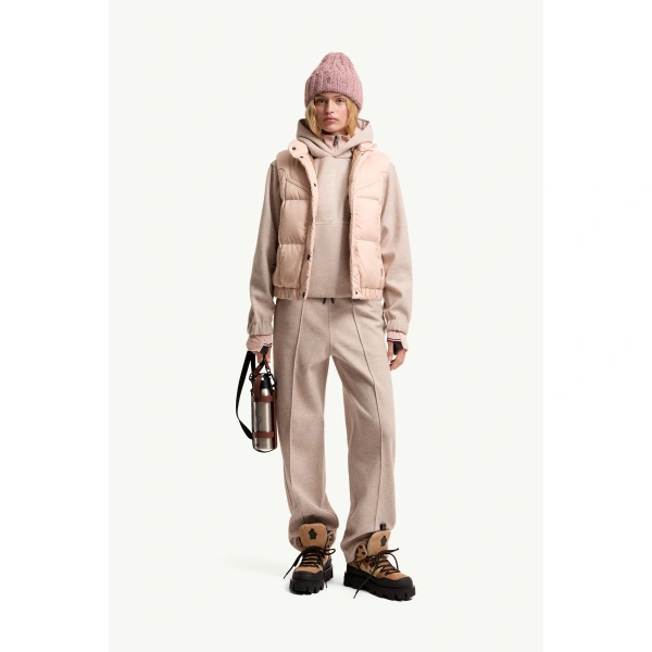 Moncler Doucy Square-Quilted Down Gilet in Pink, view 2 | Women's Vests and Gilets | Coveti