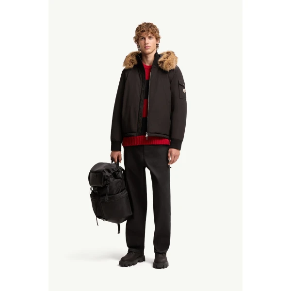 Moncler Drelisca Hooded Down Parka Jacket in Black, view 2 | Men's Jackets | Coveti