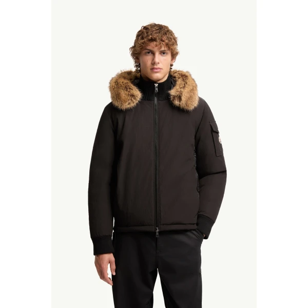 Moncler Drelisca Hooded Down Parka Jacket in Black, view 4 | Men's Jackets | Coveti