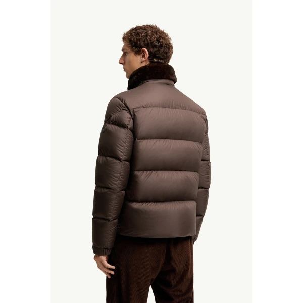 Moncler Drisfall Short Down Jacket in Brown, view 5 | Men's Jackets | Coveti