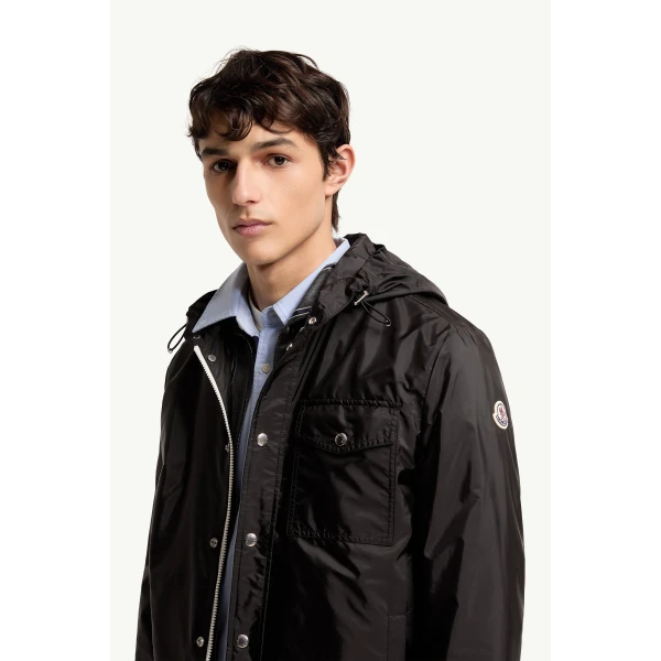 Moncler Duvainne Hooded Jacket in Black, view 3 | Men's Jackets | Coveti