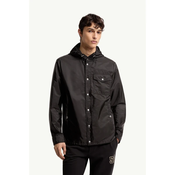 Moncler Duvainne Hooded Jacket in Black, view 4 | Men's Jackets | Coveti