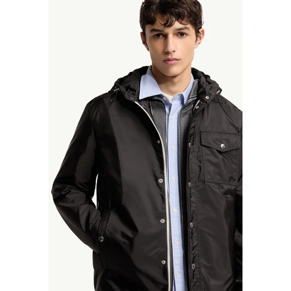 Moncler Duvainne Hooded Jacket in Black, view 6 | Men's Jackets | Coveti