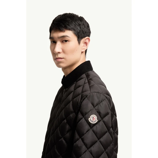 Moncler Eclal Short Down Jacket in Black, view 3 | Men's Jackets | Coveti