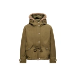 Moncler Effraie 3-in-1 Hooded Shearling Trimmed Down Parka in Olive Green | Women's Puffer Jackets | Coveti