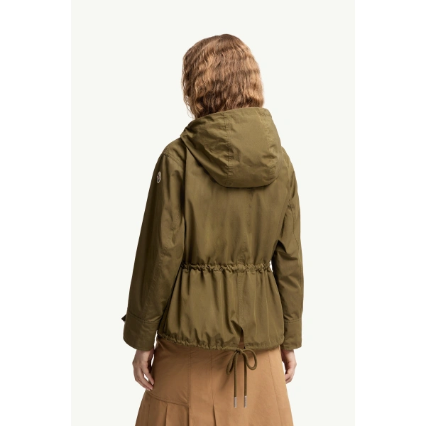 Moncler Effraie 3-in-1 Hooded Shearling Trimmed Down Parka in Olive Green, view 5 | Women's Puffer Jackets | Coveti