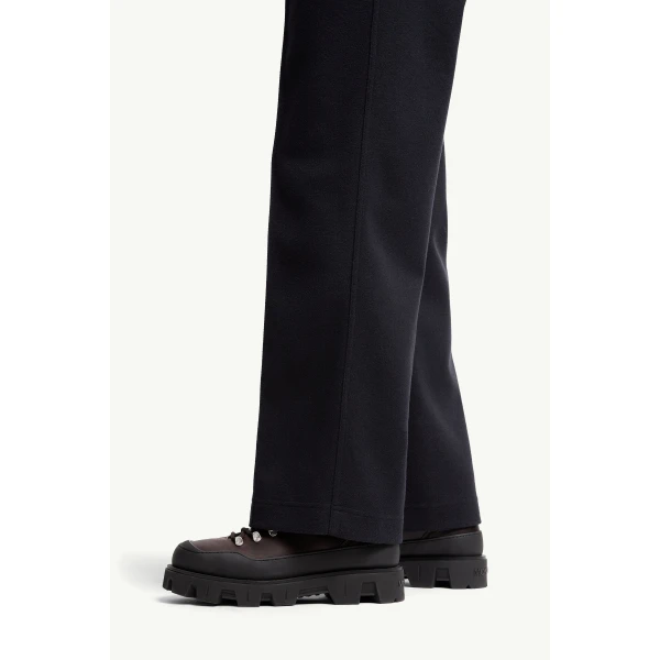 Moncler Embossed Logo Track Pants in Navy Blue, view 3 | Men's Trousers | Coveti