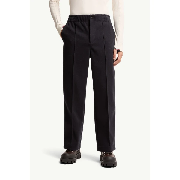 Moncler Embossed Logo Track Pants in Navy Blue, view 4 | Men's Trousers | Coveti