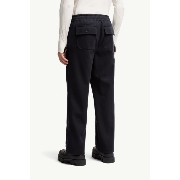 Moncler Embossed Logo Track Pants in Navy Blue, view 5 | Men's Trousers | Coveti
