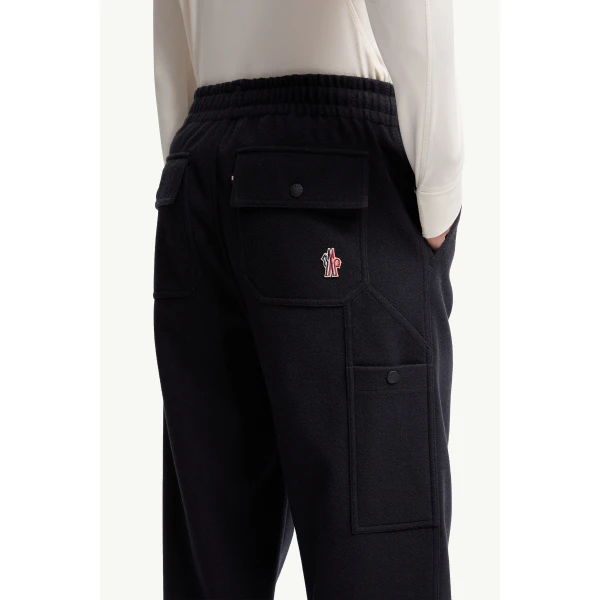 Moncler Embossed Logo Track Pants in Navy Blue, view 6 | Men's Trousers | Coveti