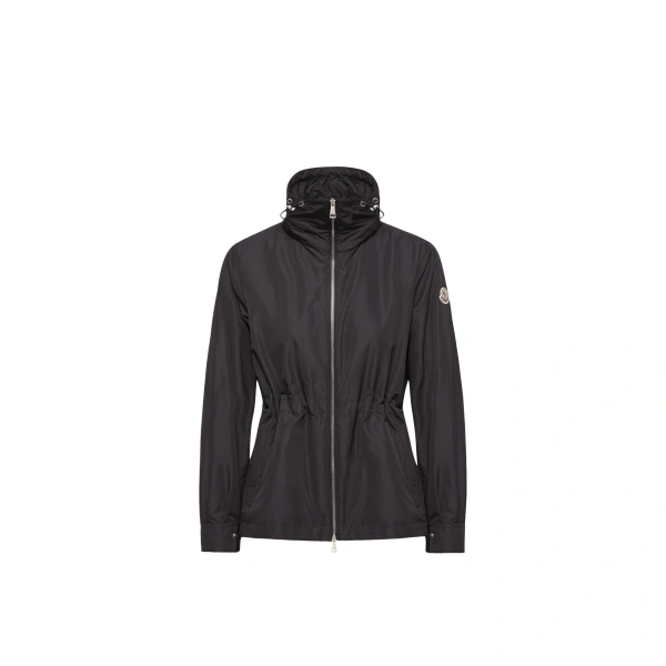 Enette Hooded Short Parka Jacket in Black