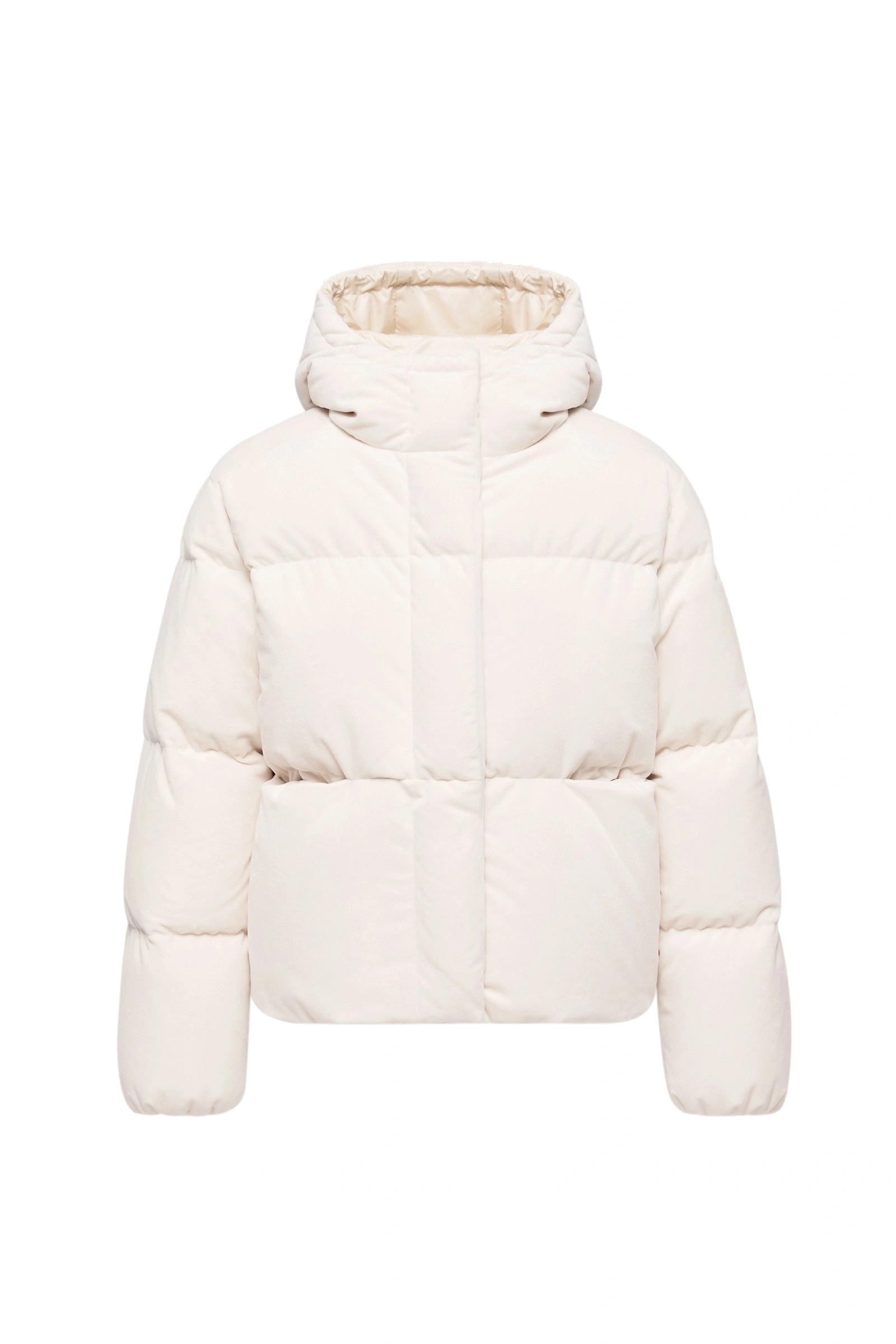 Moncler Enigme Hooded Chenille Short Down Jacket in White Moncler Enigme Hooded Chenille Short Down Jacket in White | Women's Puffer Jackets | Coveti