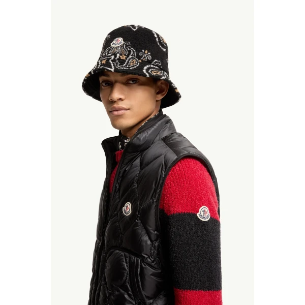 Moncler Erelia Diamond Quilted Down Gilet in Black, view 3 | Men's Jackets | Coveti