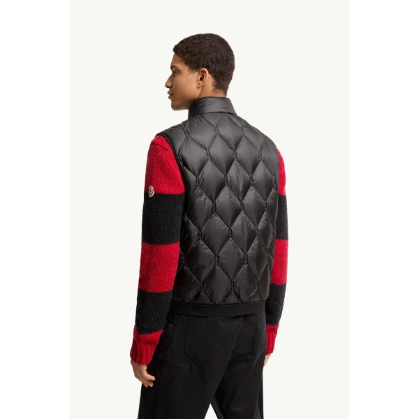 Moncler Erelia Diamond Quilted Down Gilet in Black, view 5 | Men's Jackets | Coveti
