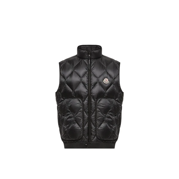 Moncler Erelia Diamond Quilted Down Gilet in Black | Men's Jackets | Coveti