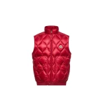 Moncler Erelia Diamond Quilted Down Gilet in Dark Red | Men's Jackets | Coveti