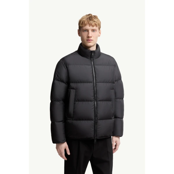 Moncler Erterle Short Down Jacket in Black, view 4 | Men's Jackets | Coveti
