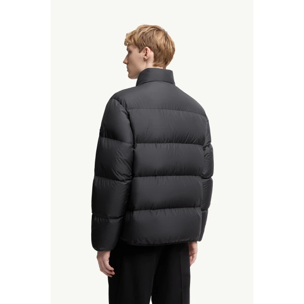 Moncler Erterle Short Down Jacket in Black, view 5 | Men's Jackets | Coveti