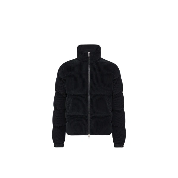Moncler Esparron Corduroy Short Down Jacket in Dark Blue | Men's Jackets | Coveti