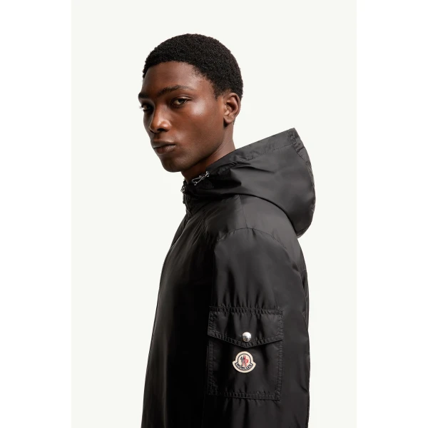 Moncler Etiache Hooded Jacket in Black, view 3 | Men's Jackets | Coveti